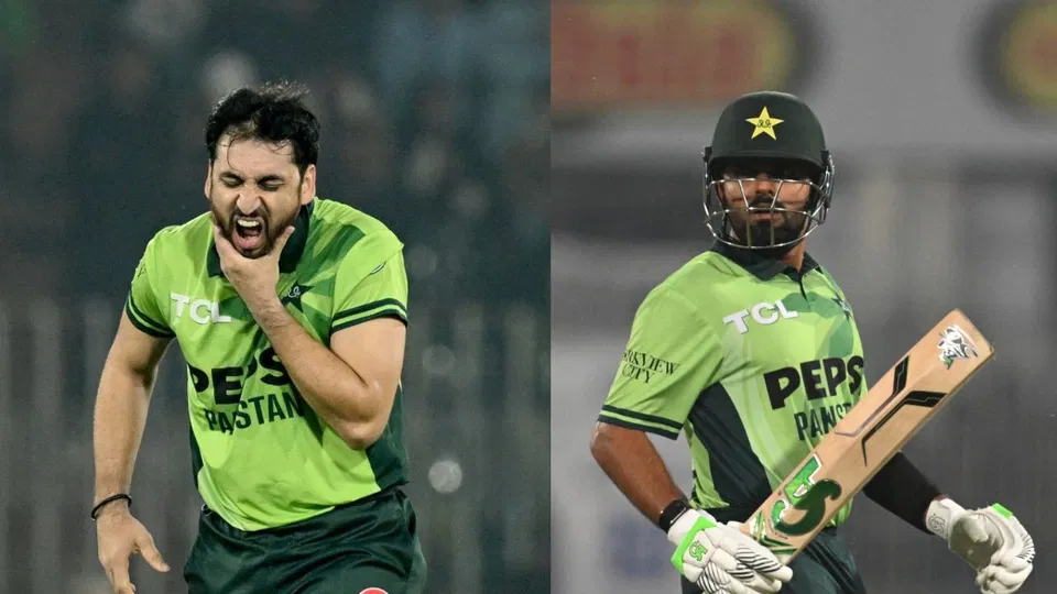 Salman Ali Agha and Babar Azam [Source: AFP]